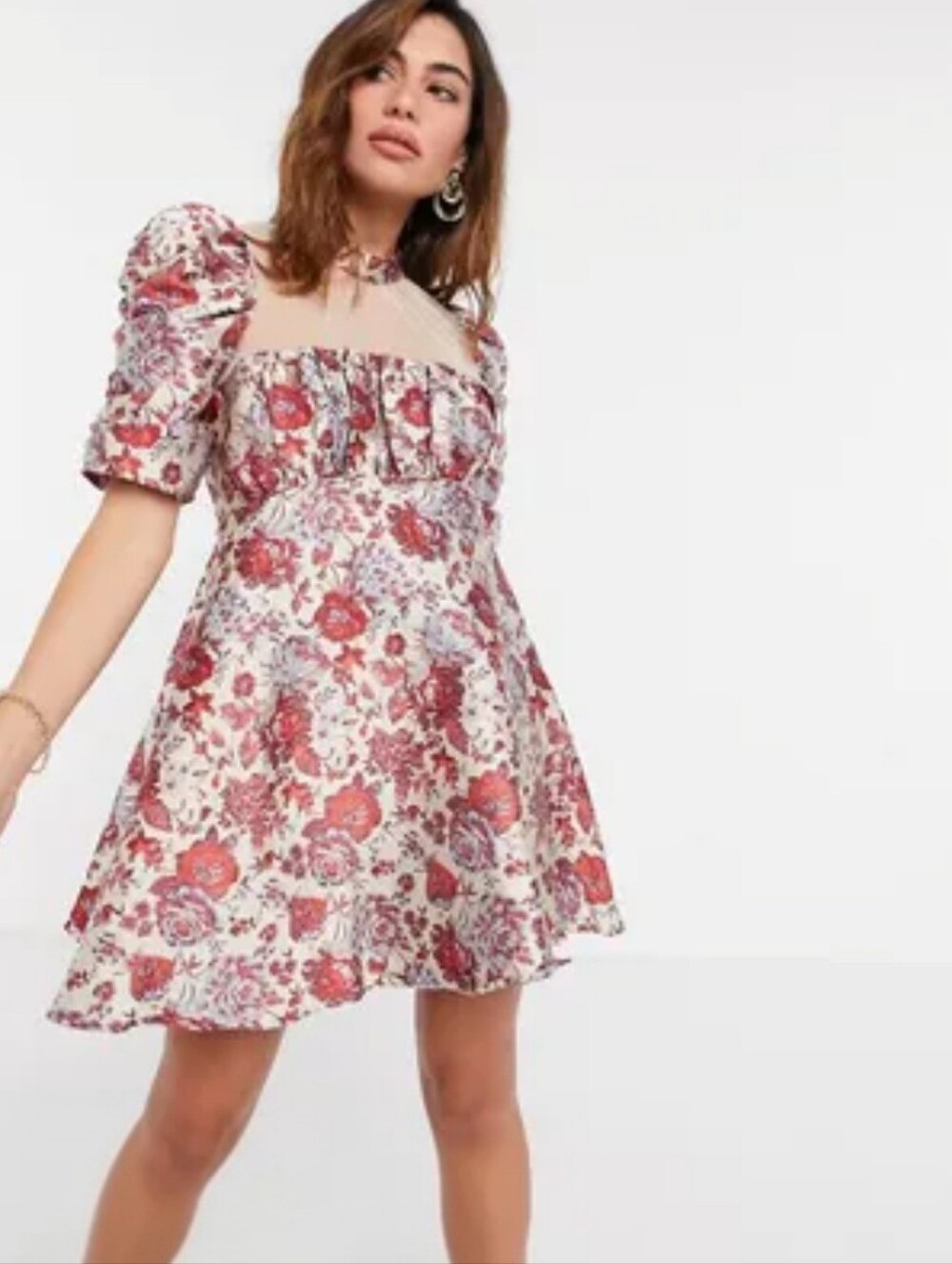 ASOSโ Design Sukienka Floral Babydoll Mini Dress Size 2